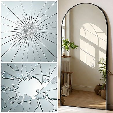 Arched Full Length Floor Mirror with Stand 71"x28"