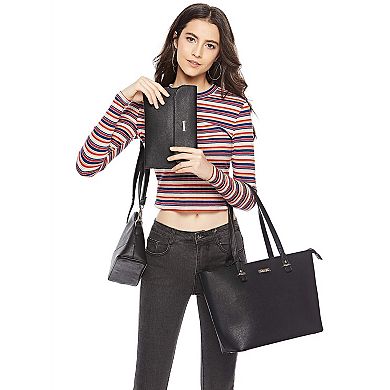 4-Piece Synthetic Leather Handbag Set: Tote, Crossbody, Shoulder
