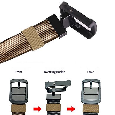Women's Reversible Belt - Adjustable Military-Style Belt with Stainless Steel Buckle
