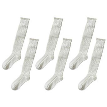Women's 6 pk Cable Knit Knee-High Socks - Warm Textured Socks for Casual Winter & Cozy Daily Wear