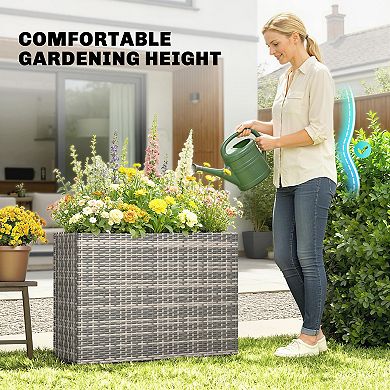 Outsunny Raised Garden Bed with Adjustable Foot Pads,