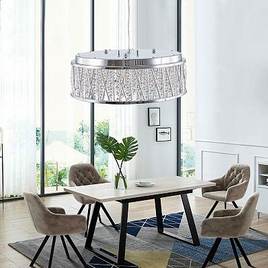 ELEMENT ACE Modern Crystal Flush Mount Ceiling Light Fixture for Kitchen and Dining