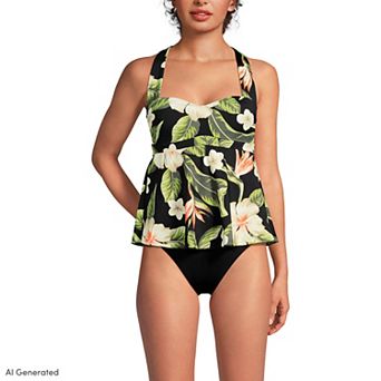 Women's Lands' End Sweetheart Fauxkini One-Piece Swimsuit