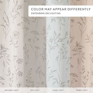 Home Collection Cotton Blend Floral Print Shower Curtain