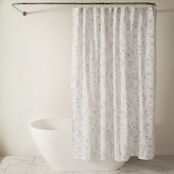 Home Collection Cotton Blend Floral Print Shower Curtain