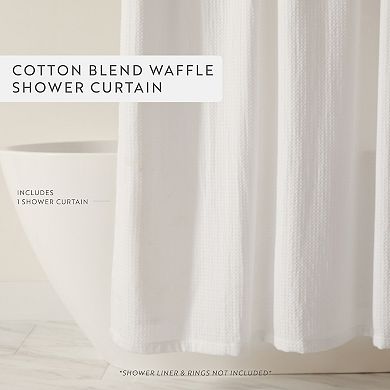Home Collection Cotton Blend Waffle Shower Curtain