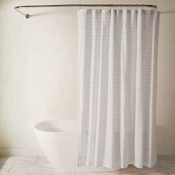 Home Collection Cotton Blend Striped Shower Curtain