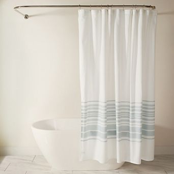 Home Collection Cotton Blend Striped Shower Curtain