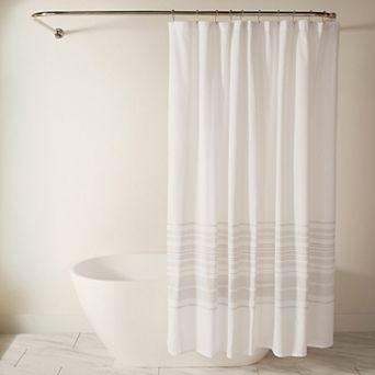 Home Collection Cotton Blend Striped Shower Curtain