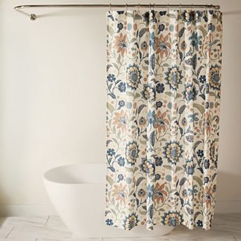 Home Collection Timeless Floral Patterned Shower Curtain
