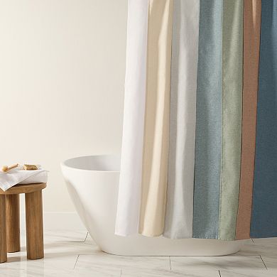 Home Collection Linen-Look Shower Curtain