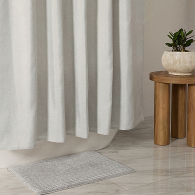 Home Collection Linen-Look Shower Curtain
