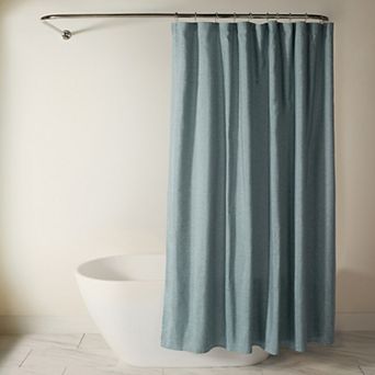 Home Collection Linen-Look Shower Curtain