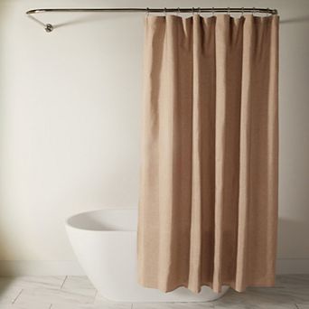 Home Collection Linen-Look Shower Curtain