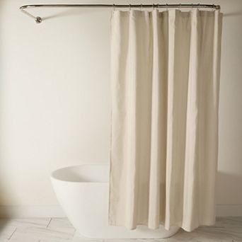 Home Collection Linen-Look Shower Curtain