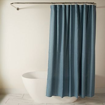 Home Collection Linen-Look Shower Curtain
