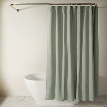 Home Collection Linen-Look Shower Curtain