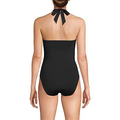 Women's Lands' End Knot Twist Halter One-Piece Swimsuit