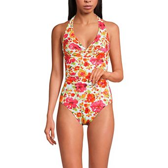 Women's Lands' End Knot Twist Halter One-Piece Swimsuit