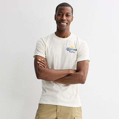 Men's Corona Front & Back Print Parrot Graphic Tee