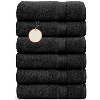 6 Pack 24x48" Cotton Towels - Soft, Quick Dry, Multi-Use