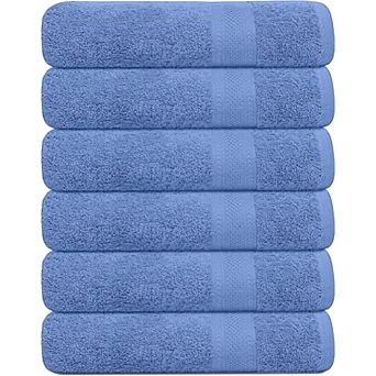 6 Pack 24x48" Cotton Towels - Soft, Quick Dry, Multi-Use