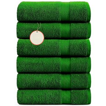 6 Pack 24x48" Cotton Towels - Soft, Quick Dry, Multi-Use