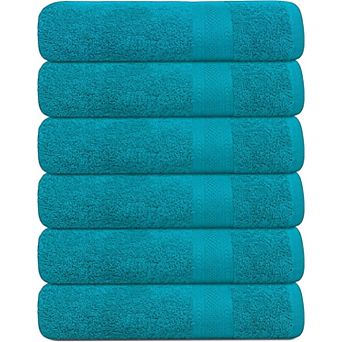 6 Pack 24x48" Cotton Towels - Soft, Quick Dry, Multi-Use