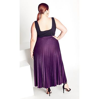 Avenue Women's Plus Size Knit Pleat Skirt