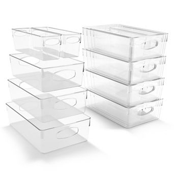 Sorbus 20 Pack Clear Plastic Storage Bins with Handle - Perfect for kitchen, bathroom, & more