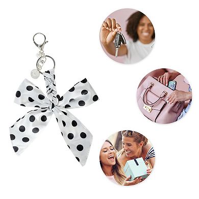 Fashion Bow Scarf Polka Dot Print Handbag Charm 1 Pc