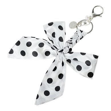 Fashion Bow Scarf Polka Dot Print Handbag Charm 1 Pc