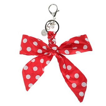 Fashion Bow Scarf Polka Dot Print Handbag Charm 1 pc