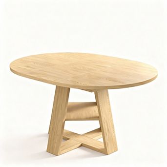 4-8 People Extendable Dining Table with Storage Shelf