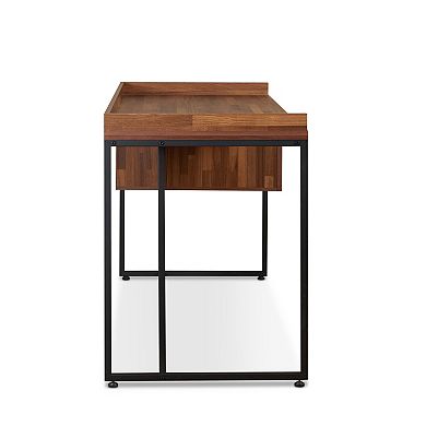 GOODSILO Modern Rectangular Writing Desk with Single Drawer Storage