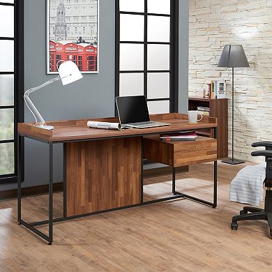 GOODSILO Modern Rectangular Writing Desk with Single Drawer Storage