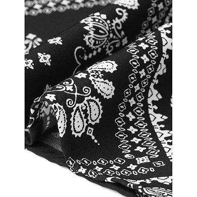 Summer Maxi Skirts for Women Paisley Print Elastic High Waist Boho Flowy Beach Skirt