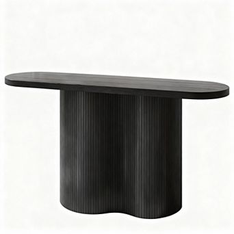 57-inch modern walnut entry table, console table. Waterfall design