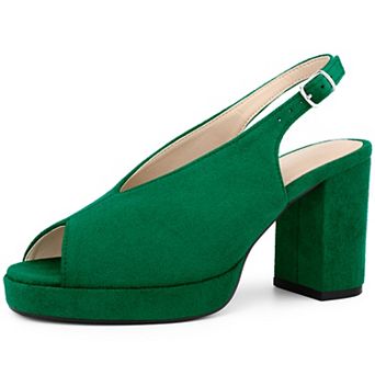 Women's Slingback Platform Heels Chunky Heel Sandals