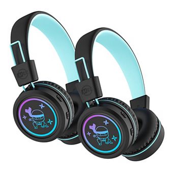 MEE audio KidJamz KJ55BT (2 Pack) Bluetooth Wireless Headphones for Kids w/ LED Lights