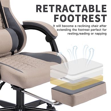 GOODSILO Ergonomic Gaming Chair with Adjustable Massage and Footrest Support