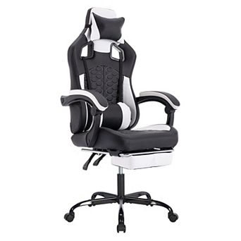 GOODSILO Ergonomic Gaming Chair with Adjustable Massage and Footrest Support