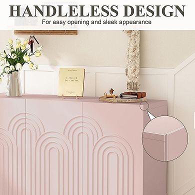 3 Door Cloud Design Sideboard Cabinet for Living Room Dining Hallway