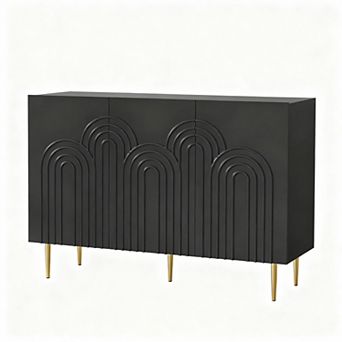 3 Door Cloud Design Sideboard Cabinet for Living Room Dining Hallway