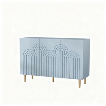 3 Door Cloud Design Sideboard Cabinet for Living Room Dining Hallway