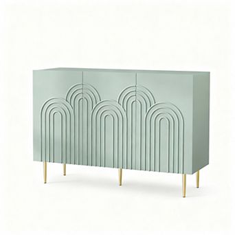 3 Door Cloud Design Sideboard Cabinet for Living Room Dining Hallway