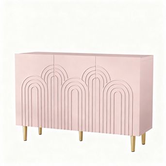 3 Door Cloud Design Sideboard Cabinet for Living Room Dining Hallway