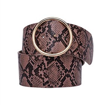 AGP PARIS Snake Print Dual Buckle Belt