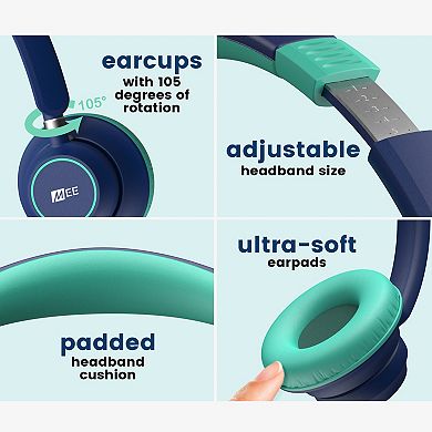 MEE audio KidJamz KJ45 (2 Pack) 3.5mm Safe Listening Headphones for Kids w/ Inline Microphone