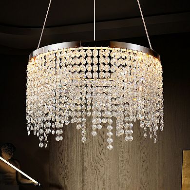 ELEMENT ACE Modern Crystal LED Chandelier with Adjustable Height and Color Temperature